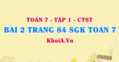 Bài 2 trang 84 SGK Toán 7 tập 1 Chân trời sáng tạo